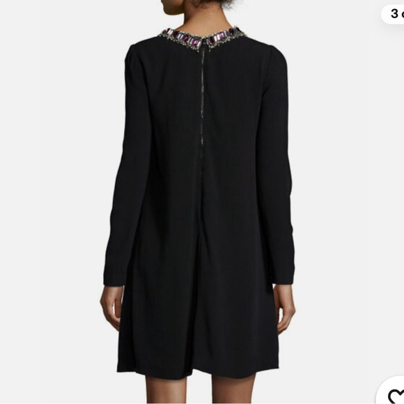 Alice + Olivia Prim Embellished Shift Black Dress Size 2 - Picture 2 of 7